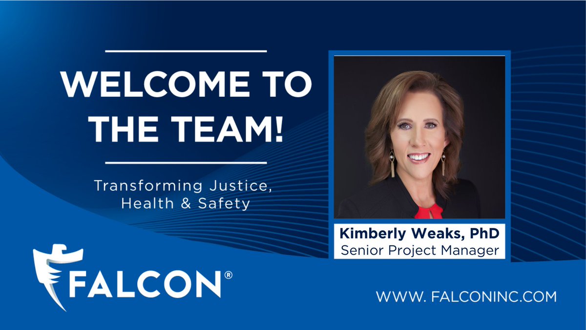 falcon_impact's tweet photo. We are thrilled to announce that Dr. Kimberly Weaks has joined the Falcon team as our new Senior Project Manager. With over 20 years of experience in providing behavioral health services in jails &amp; prisons, she brings extensive expertise to our team. https://t.co/GZYm5Cu6Aa https://t.co/A2LtK0PdGP