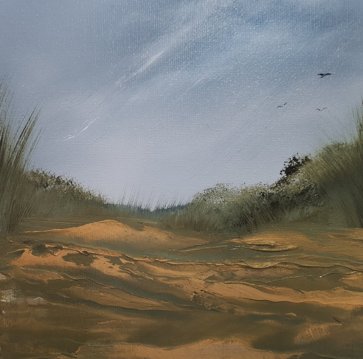 #oiloncanvasboard #oilpainting #sandunes