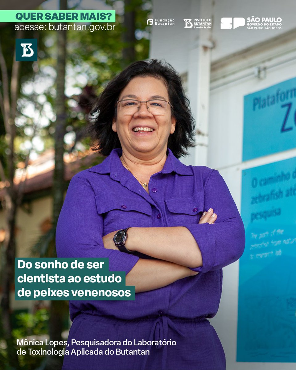butantanoficial's tweet photo. Conheça a história profissional de Mônica Lopes Ferreira, pesquisadora que implantou no Butantan uma nova linha de pesquisa sobre peixes peçonhentos e um novo modelo animal de estudo: o zebrafish. 🐠https://t.co/mCTaULhVSE https://t.co/B4Mhsp1Iab