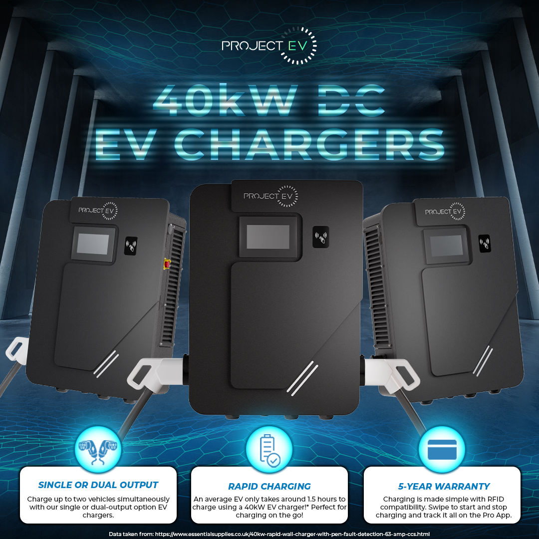 Project EV 22kW Dual Outlet Floor Mounted EV Charger RFID - S