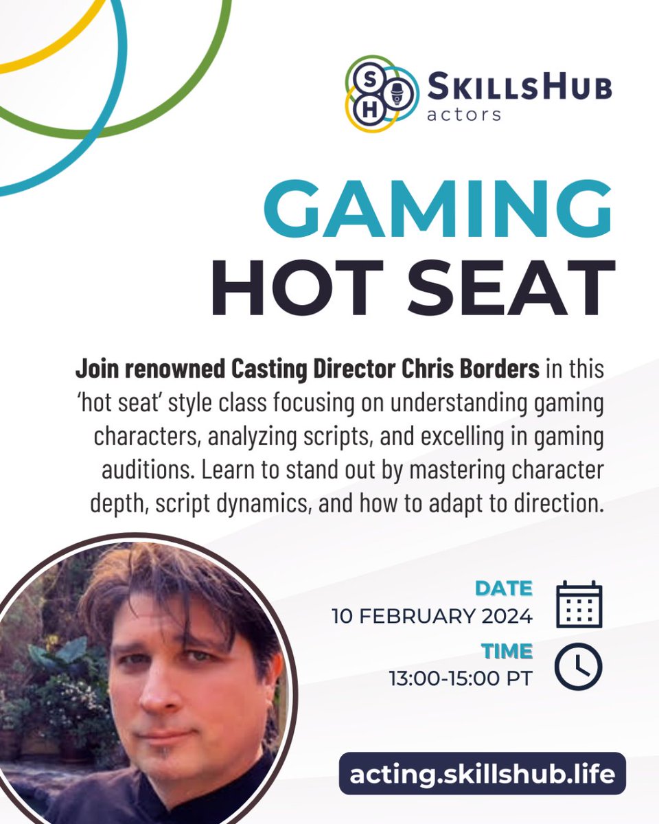 Ready to level up your video game auditions? Join 'Gaming Hot Seats' with <a href="/chrisborders/">Chris Borders</a>, the genius behind AAA titles like Mass Effect and Gears of War.

Get priceless feedback and elevate your skills! Register now! 🔥