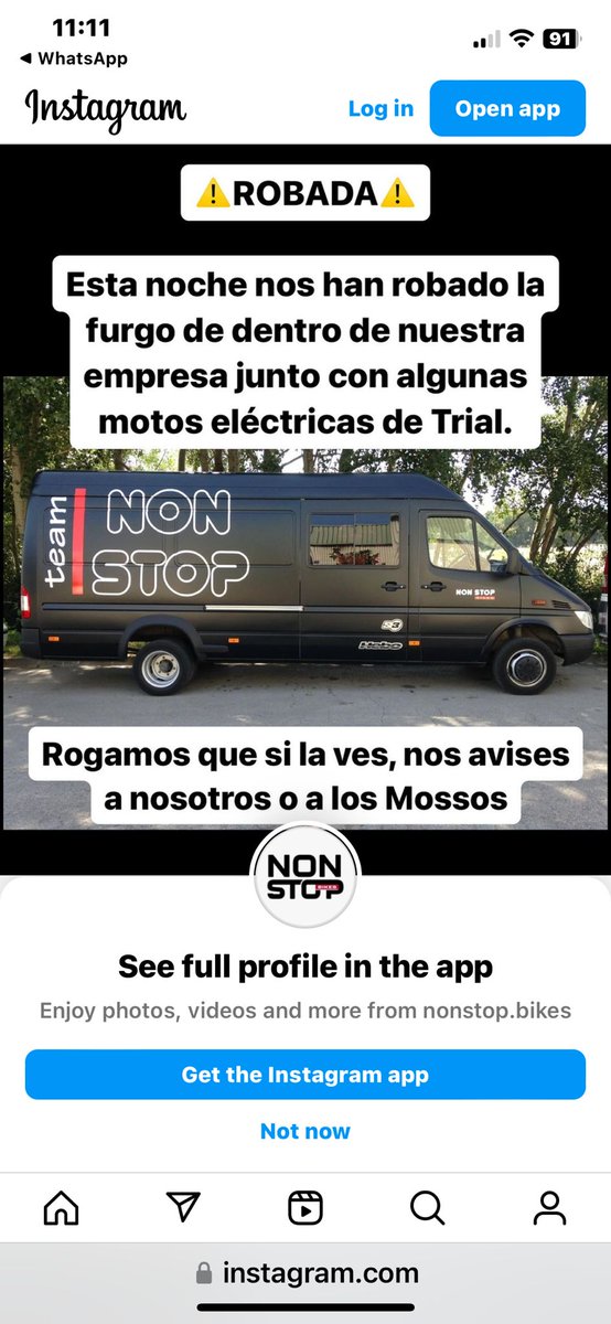 JordiVilarroda's tweet photo. A la bona gent de NonStop els han robat una furgo i motos de trial elèctriques a #Tona. Els ajudem a recuperar-ho? #SomTrial https://t.co/HlBMIBmB8r