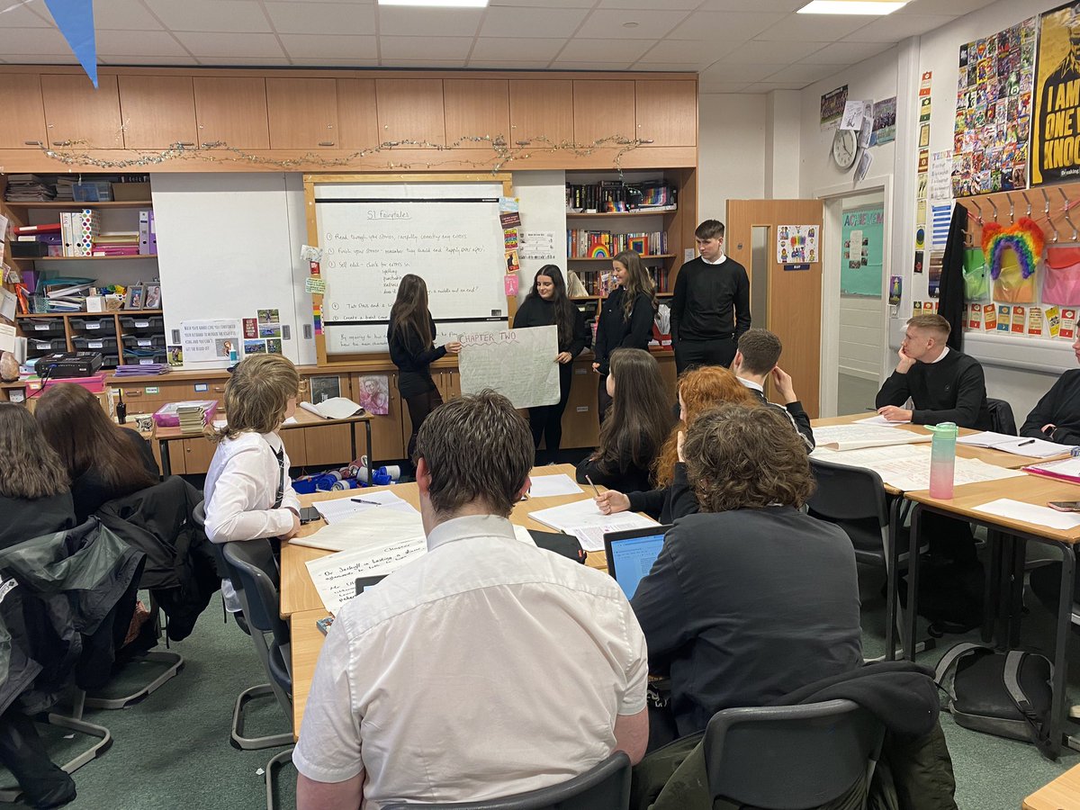 CglenEnglish's tweet photo. S5/6 have been working in teams to complete chapter summaries/key quotations/key themes for โDr Jekyll and Mr Hydeโ - each table had 2 chapters! Some great contributions - sharing all the knowledge and understanding we need to answer our Scottish Set Text! ๐ #scottishsettext https://t.co/MBWG66yPaK