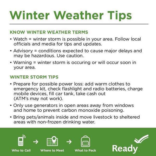Stay safe during the winter season by following these helpful tips from: disasterdistress.samhsa.gov/?utm_source=tw…

#disasterpreparedness #weathersafetytips #beprepared