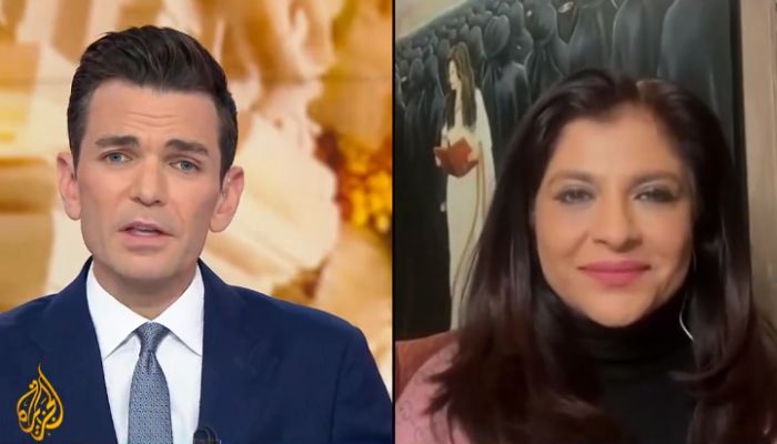 NewsAlgebraIND's tweet photo. BIG NEWS 🚨 Shazia Ilmi thr@shes Qatari Al Jazeera Journalist 🔥🔥

Al Jazeera : "Why was a temple built on the site of the former mosque?"

Shazia : "No, The temple was razed by Mir Baqi, commander-in-chief of Babur & a mosque was made. A historical wrong has been corrected 🔥🔥 And not just that, this has only come after the orders of a Supreme Court verdict after 500 years. Even Muslim Side supported the SC Verdict."

Al Jazeera & the Western media’s coverage of the Pran Pratistha has been heavily hateful, anti-India and anti-Hindu. After Shazia's interview, they are in SHOCK.