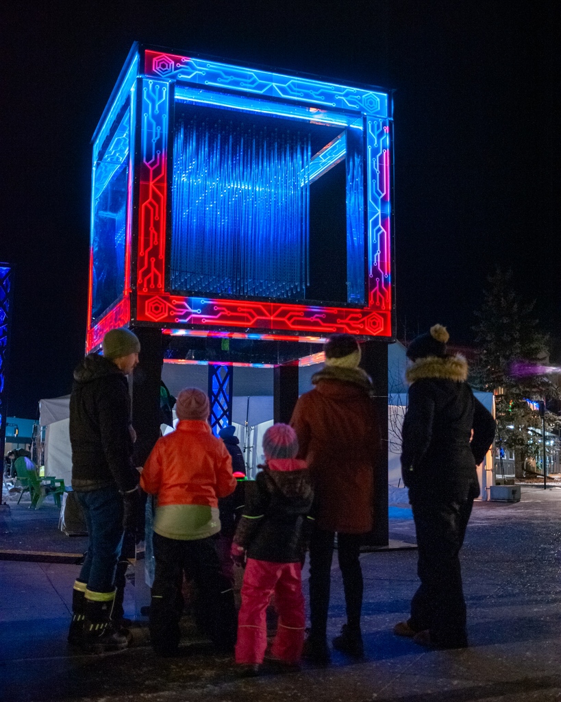 Step into outside-the-box experiences at Canada 150 Square 🔆⁠
⁠
📸 <a href="/bigartworks/">BigArt</a> "The Cube" interactive light installation at Capstone Winter Nights festival • Dec. '23.