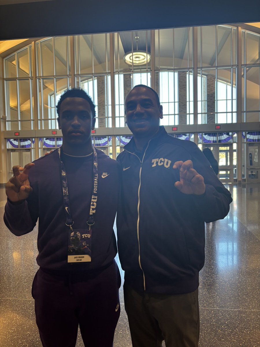 Jayce Furlough (@jaycefurlough) on Twitter photo I had a amazing day at tcu <a href="/CoachSonnyDykes/">Sonny Dykes</a> <a href="/realCoachG/">Paul Gonzales</a>
<a href="/ForneyRecruits/">Forney Recruits</a> <a href="/CoachFleen/">Coach Fleener</a> <a href="/DawonyaTucker10/">Tuck</a> <a href="/MarquiceStrange/">Marquice Strange</a> I had a amazing day at tcu <a href="/CoachSonnyDykes/">Sonny Dykes</a> <a href="/realCoachG/">Paul Gonzales</a>
<a href="/ForneyRecruits/">Forney Recruits</a> <a href="/CoachFleen/">Coach Fleener</a> <a href="/DawonyaTucker10/">Tuck</a> <a href="/MarquiceStrange/">Marquice Strange</a>