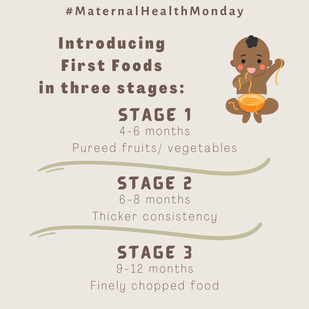 ENAHEC's tweet photo. #MaternalHealthMonday! Here are some tips for introducing solid foods to your baby. Always check with your doctor to avoid choking hazards! https://t.co/bRBKkBzBhB