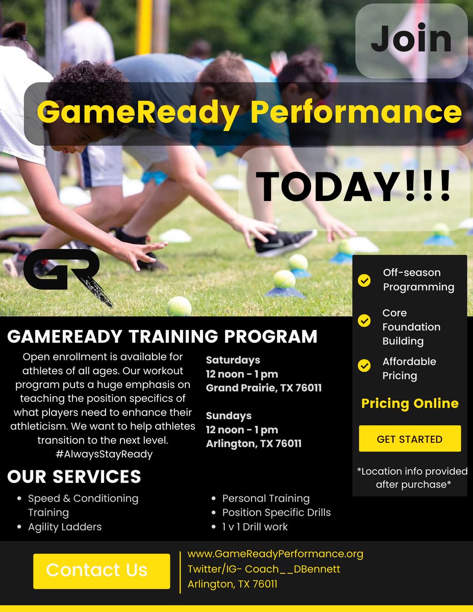 Coach__DBennett's tweet photo. Any athletes looking for off-season training, Tap in with us at @_GameReady today.. Don’t put it off until tomorrow, if it’s something you can get COMPLETED TODAY. #AlwaysStayReady https://t.co/gEt5jKLM9y