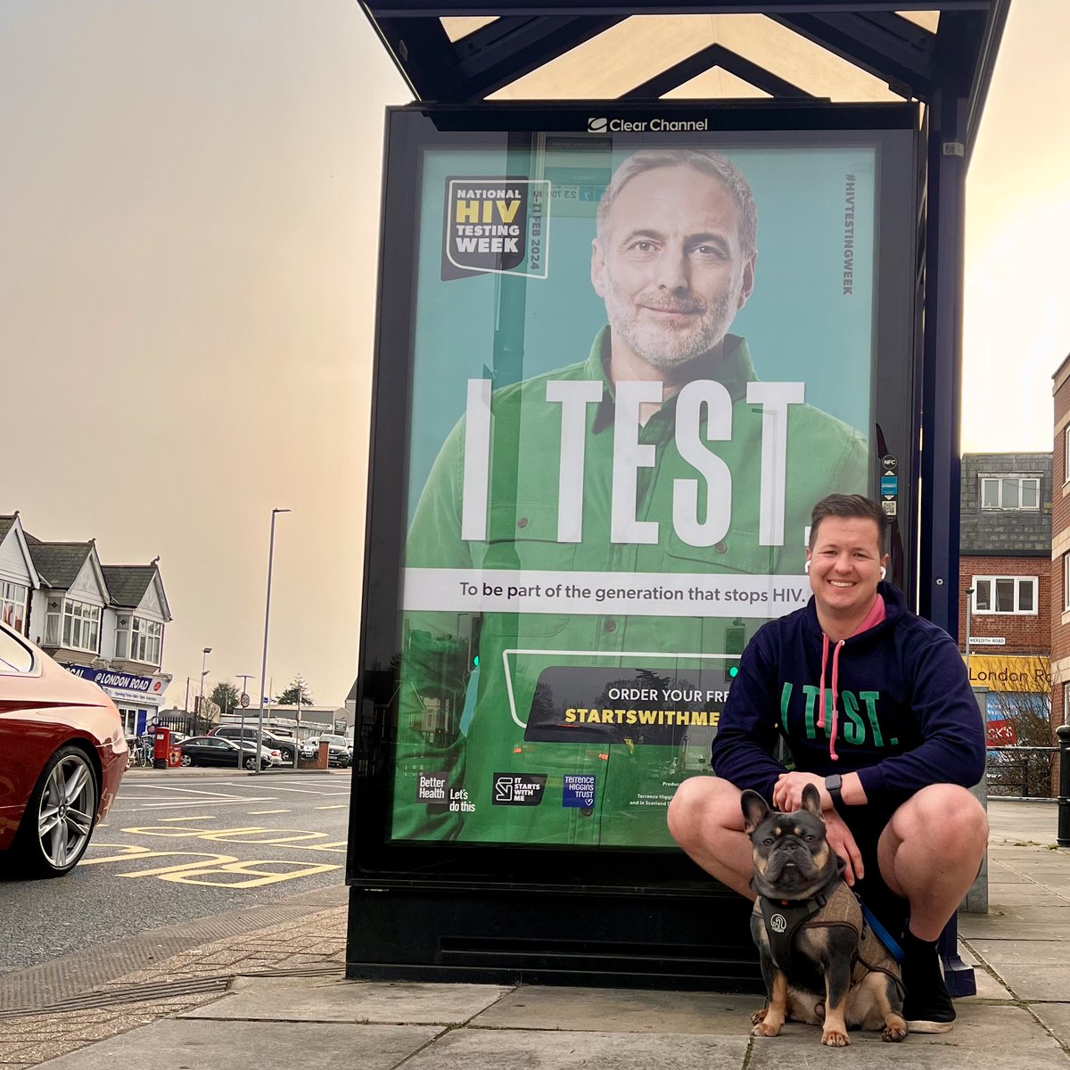 📍 Found this close to home in Portsmouth - #HIVTestingWeek! And guess what? The #ITEST hoodie was a coincidence on the way to the vet with Bertie 🐶
📆 5 Feb, get tested and know your status Undetectable = Untransmittable. #UequalsU
👉 order your test kit, visit @startswith_me.
