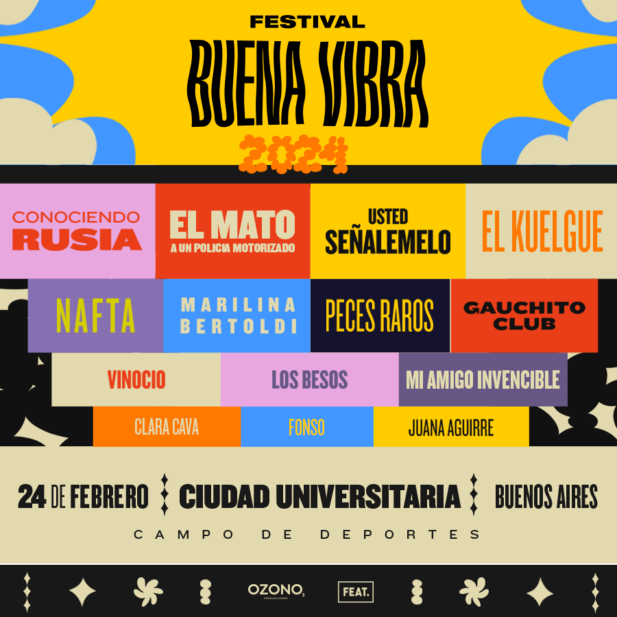 TicketekAr's tweet photo. 🌈¡Vuelve el Festival Buena Vibra con un lineup de lujo!

@conociendorusia
@ElMato
@udsenalemelo
@ElKuelgue
Peces Raros
@MarilinaBrtoldi
NAFTA
@GauchitoClub
@somoslosbesos
y mas..

📅24 de Febrero
📍Ciudad Universitaria (Campo de deportes)

🎫#Etickets en https://t.co/r4M6WySlZQ https://t.co/Kpotcf5ix7