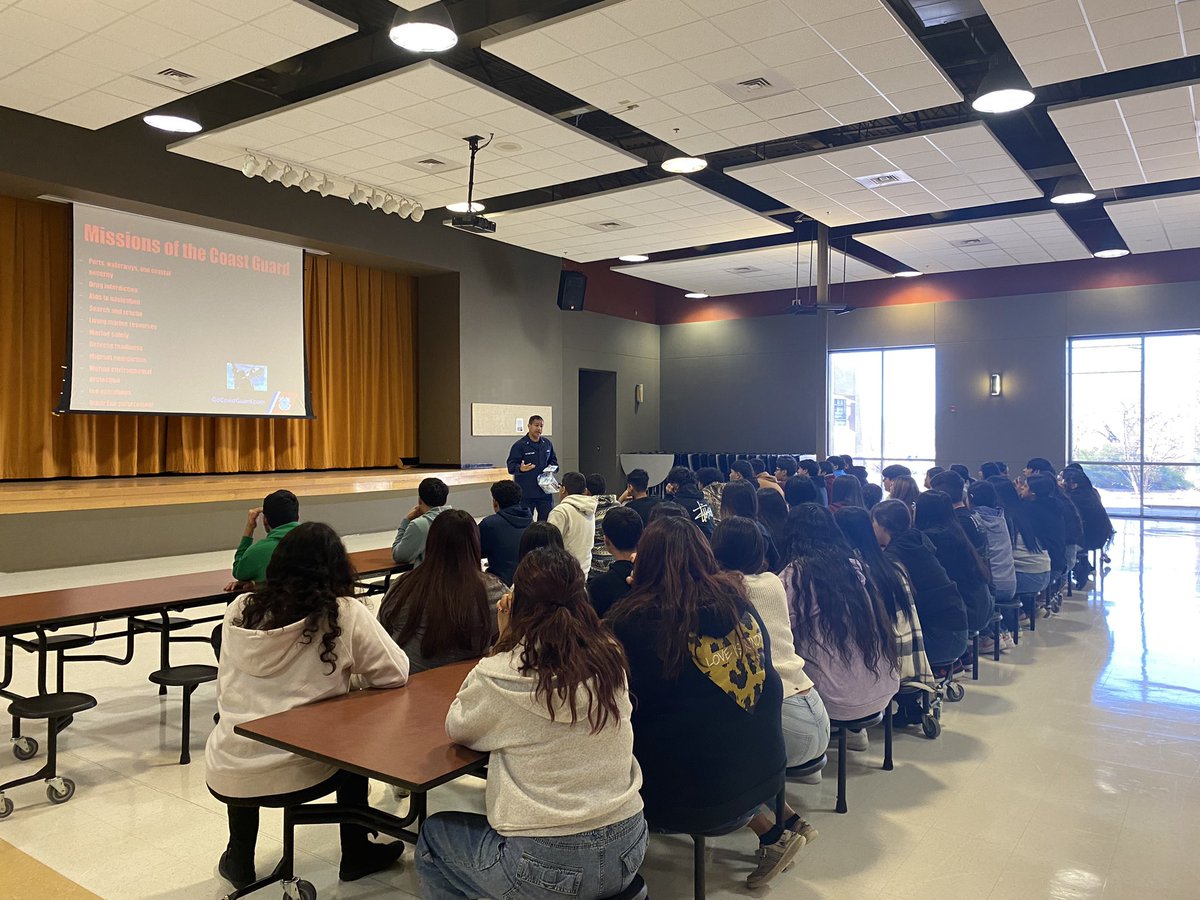 MsBeanes_TISD's tweet photo. TISD Freshmen exploring careers with the @USCG Coast Guard. 
#TISDProud
@TISD_Counselors https://t.co/RrRD63xcbR