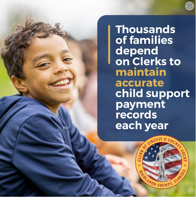 HighlandsClerk's tweet photo. Each year, thousands of families depend on Clerks of Court to maintain accurate child support payment records. This process provides accountability within Florida’s child support system, helping to ensure obligations are met &amp; the basic needs of children are achieved.
#FLClerk https://t.co/PwGrTy3Usv