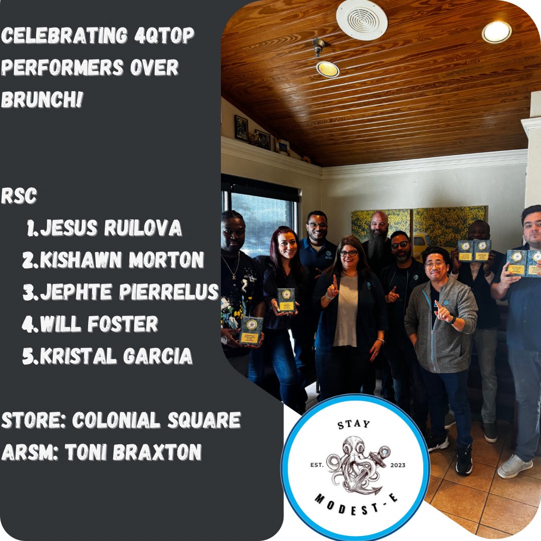 shawni777's tweet photo. We had another #stayMODESTe Brunch Club on Thursday! We got to recognize our top performers from Q4! It was almost a clean sweep in Southwest FL so we had it down South! @ToniBraxton222 @Jaye_S2021 @drew_wagz https://t.co/VCPFFutXgu