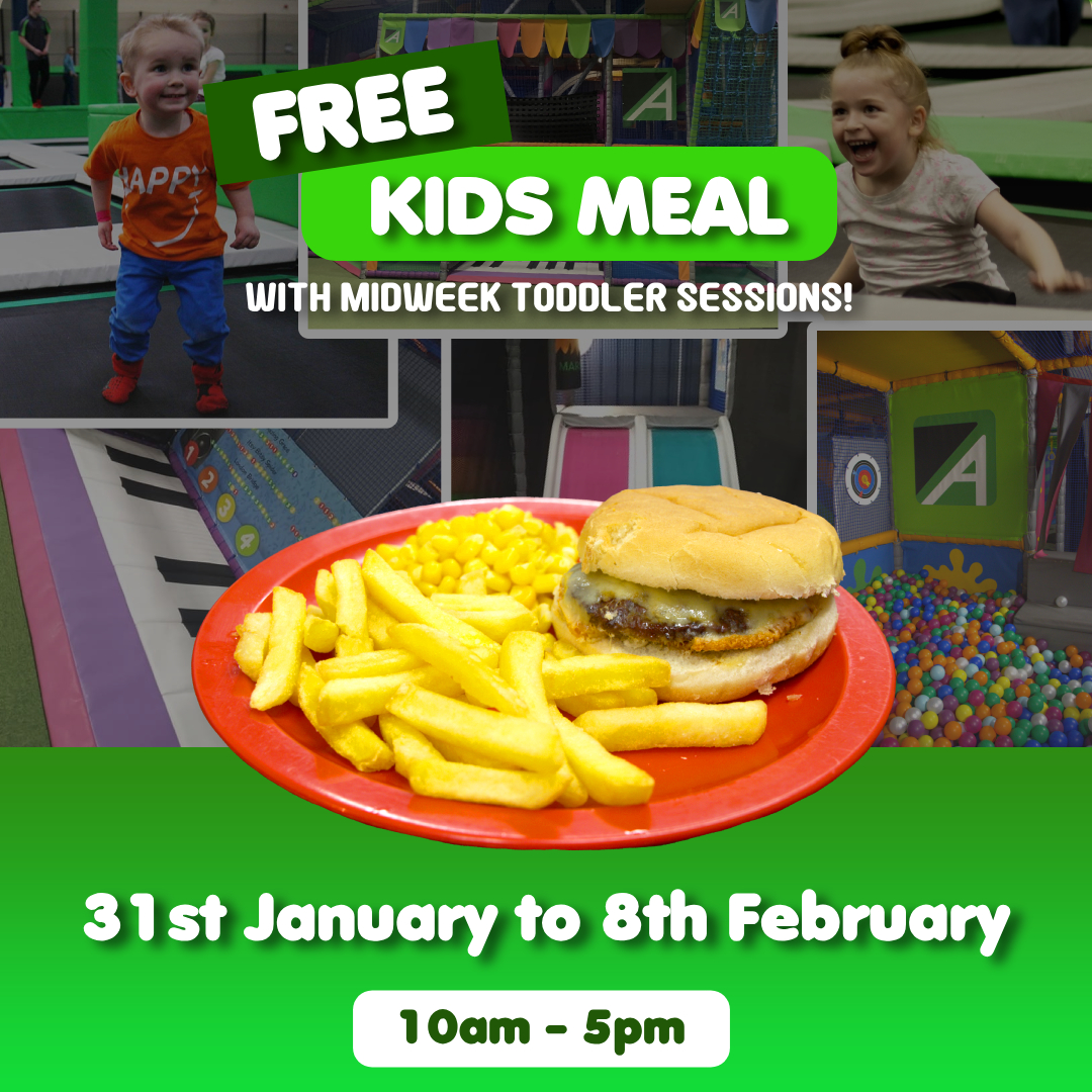 Ascent Trampoline Park (@ascentpark) on Twitter photo Here at Ascent, we know money can be tight just after Christmas. With that in mind, we are offering a FREE KIDS MEAL with every midweek Toddler Session!
📅 Wednesday 31st January to Thursday 8th February
🕒 10am to 5pm
💻 ascentpark.my.site.com/kiosk/s/
📞 01253 768868 Here at Ascent, we know money can be tight just after Christmas. With that in mind, we are offering a FREE KIDS MEAL with every midweek Toddler Session!
📅 Wednesday 31st January to Thursday 8th February
🕒 10am to 5pm
💻 ascentpark.my.site.com/kiosk/s/
📞 01253 768868
