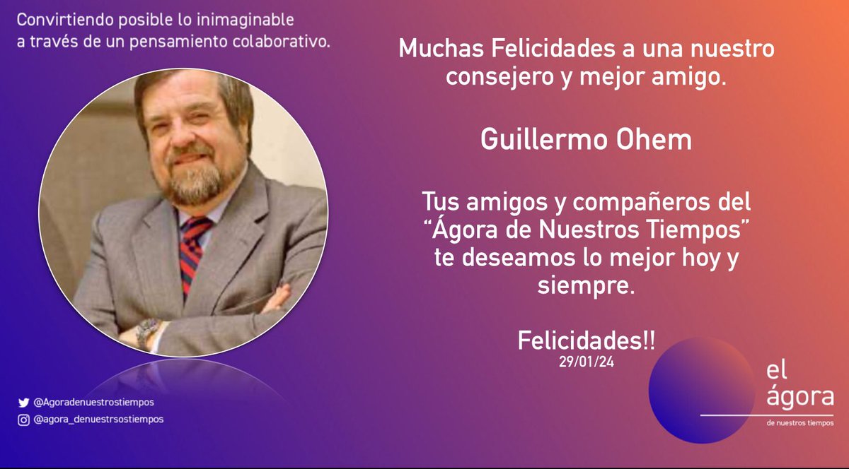 Muchas Felicidades a nuestro amigo y #consejero @GuillermoOhem. Que tengas un #excelente día.