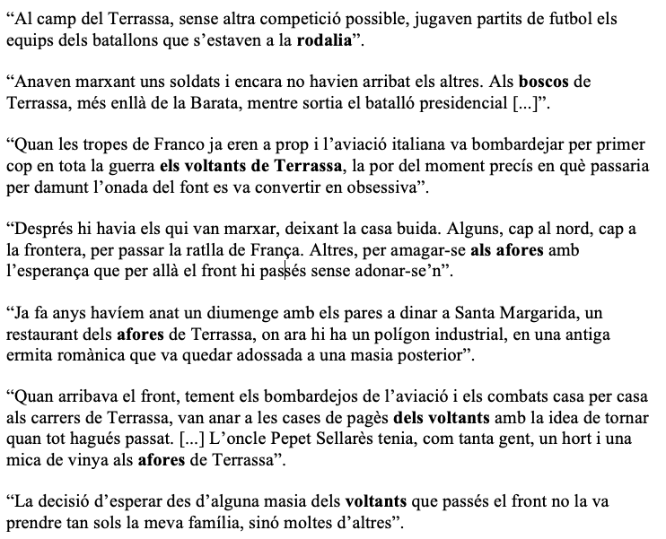 Banyeres's tweet photo. A “La casa dels avis”, #VicençVillatoro fa servir 'rodalia', 'boscos', 'voltants' (3) i 'afores' (3) per dir #rodal 👇
#Terrassa #Sabadell #cosesdellengua https://t.co/jNAz7peP3C
