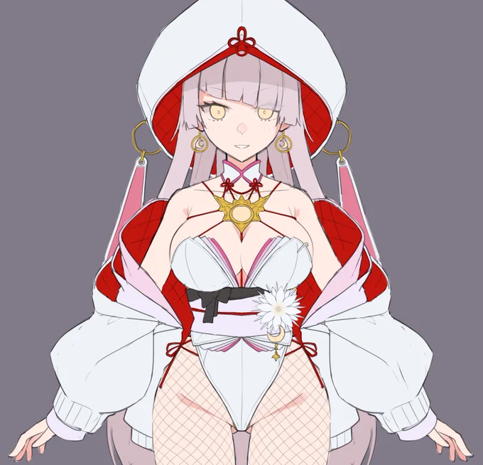 このくらいの方が色がとっ散らかってなくていいかも!白って200色あるんですよみたいなキャラになりそう 