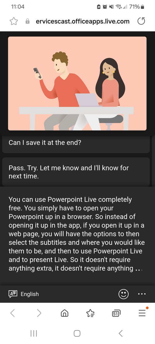 H21Mayat's tweet photo. ✨️PowerPoint Live ✨️
Great feature:
🖊Power up in browser
🖊Translates into many languages
🖊Requires no extra work
🖊Transcribes what speaker says
🖊Parent workshop translations
Used throughout @Bett_show
#EAL #Translates #scribes https://t.co/aZHPYerMjY