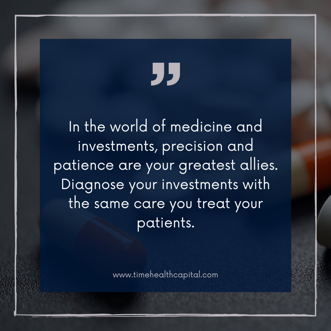 TimeHealthCap's tweet image. Precision in diagnosis, patience in treatment. Apply the same principles to your investments as you do in caring for your patients. Diagnose your financial opportunities with the same meticulous attention. Blend the art of healing with the science of investing. #MindsetMondayTHC