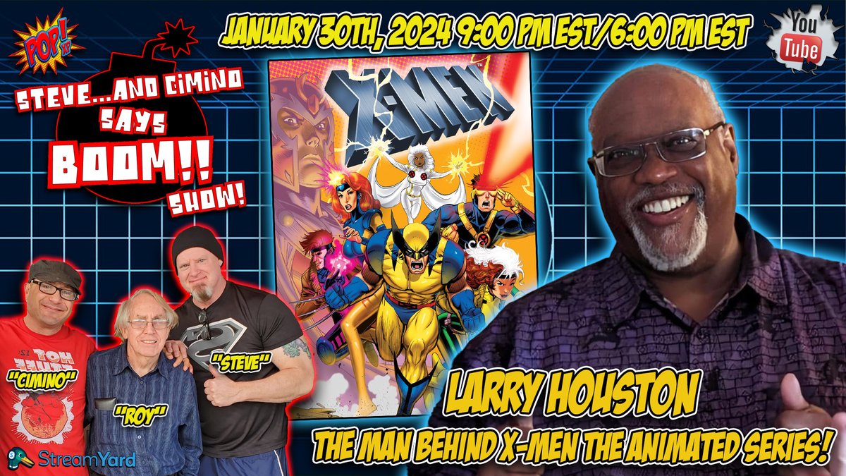 Did you grow up watching the X-Men Animated Series on FOX in the 90's?

Were you a HUGE fan like us?!!

Well, I have a treat for you! Tomorrow night we go live with Larry Houston the producer and director of the X-Men Animated Series from 1992! FOX's #1 cartoon for 5 straight