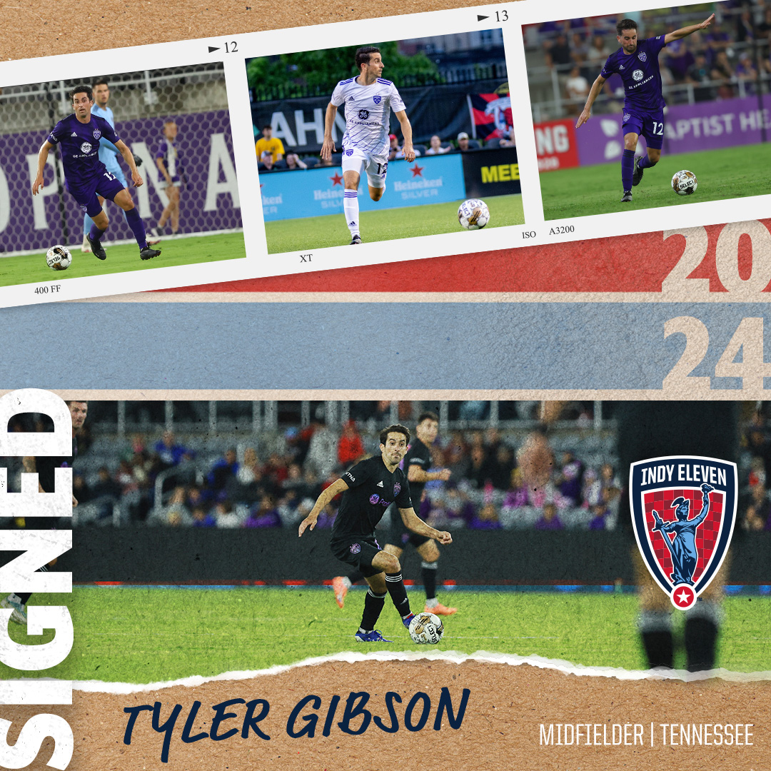 IndyEleven's tweet photo. SIGNED ✍️ Midfielder Tyler Gibson returns to Indy for the 2024 @USLChampionship season!

Welcome back @Tyler10Gibson!

📰 ➡️ https://t.co/28GgvMg5XC https://t.co/OXKxODGJHa