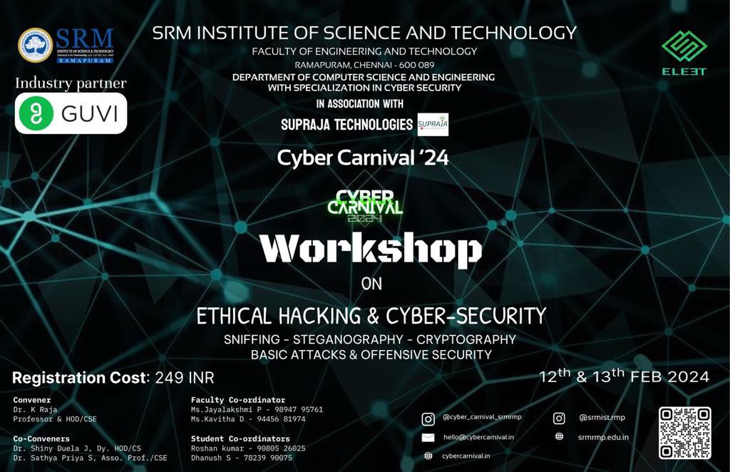 Unlock career opportunities by learning cybersecurity and Ethical Hacking: Join Our Exclusive Workshop!

Want to become a cybersecurity expert?
Don’t know how to begin your journey in cybersecurity.
Here is the perfect opportunity for you
#CyberSecurity #Hacking #ethicalhacking