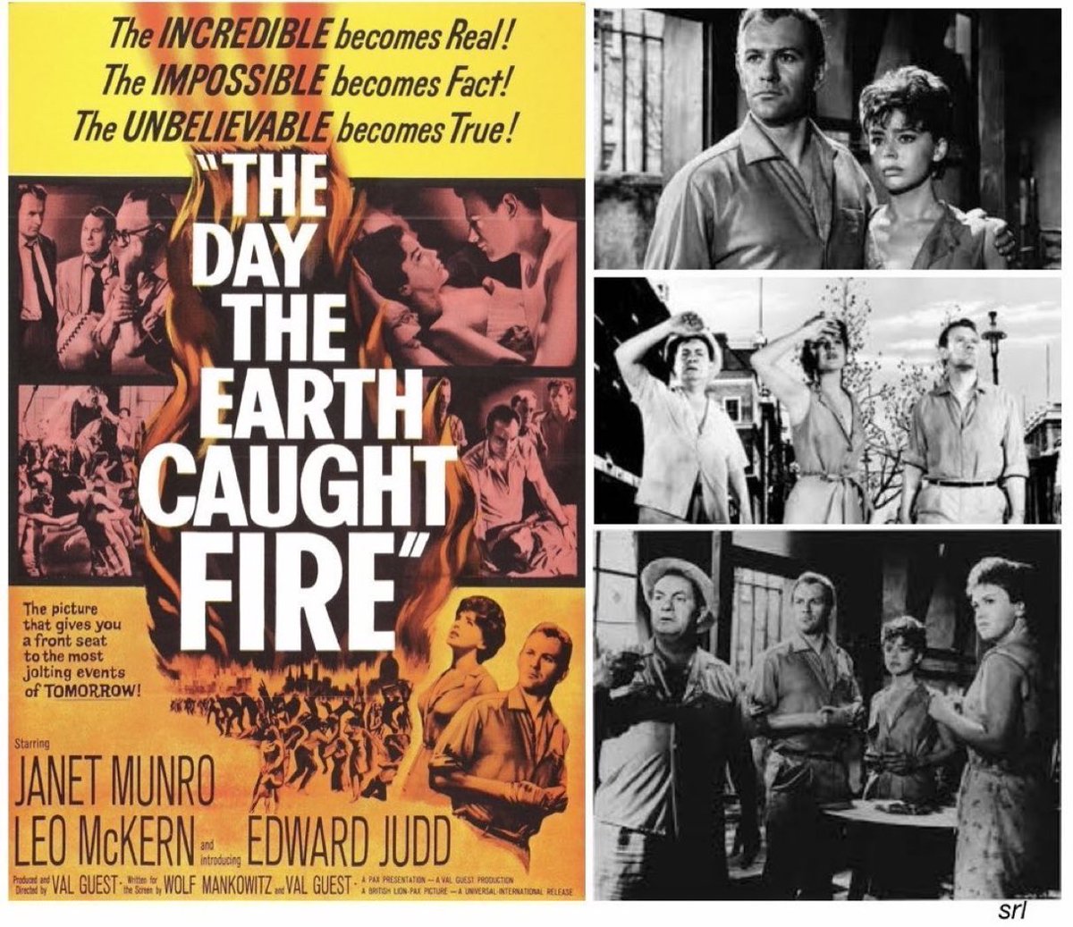 4:40pm TODAY on @TalkingPicsTV

The 1961 #SciFi film🎥 “The Day The Earth Caught Fire” directed by #ValGuest & co-written with #WolfMankowitz

🌟#JanetMunro #LeoMcKern #EdwardJudd
+ #MichaelGoodliffe #BernardBraden #ReginaldBeckwith
+ a glimpse of #MichaelCaine