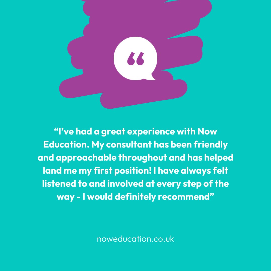 Having a good start to your education career is important.

We're here to guide educators through the process, using our local recruitment specialists to match you with schools who support and develop their teams.

Browse our latest jobs:
noweducation.co.uk/jobs/