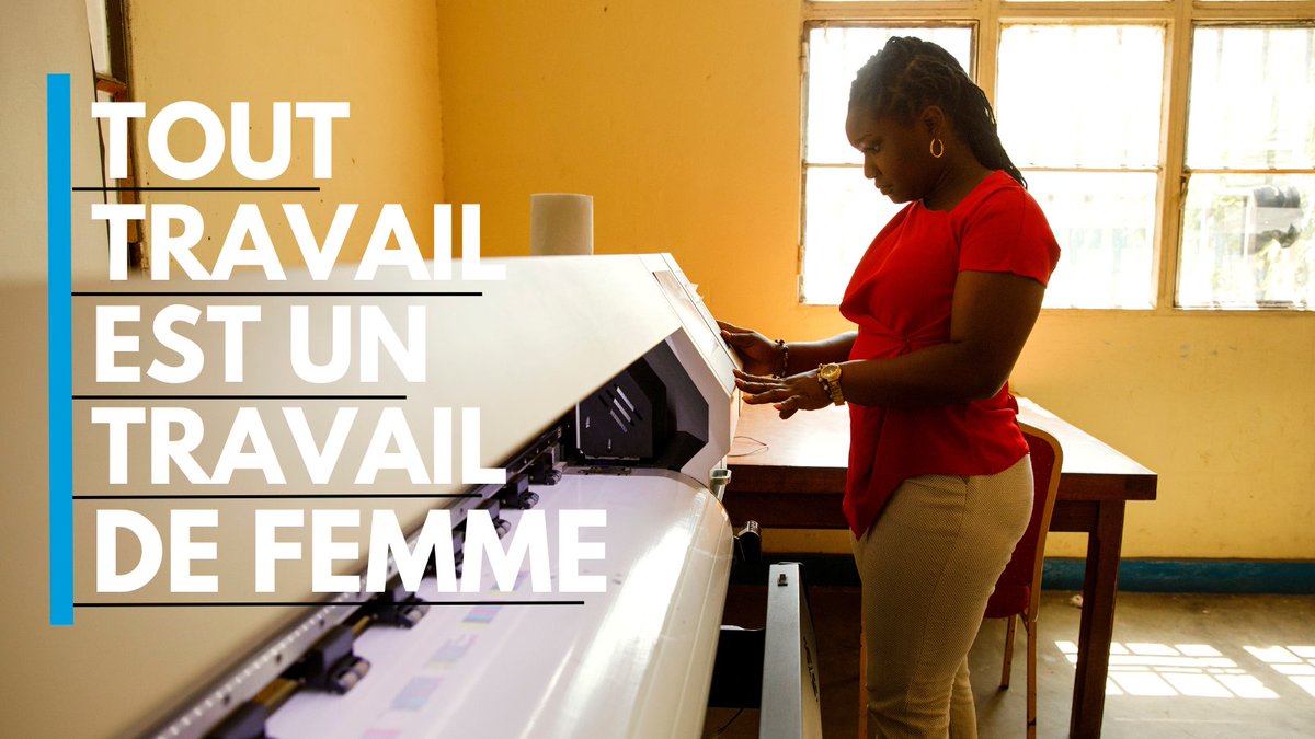ONUFemmesRDC's tweet photo. Tout travail est un travail de femme! 👩🏾‍🏫👩🏾‍🎓👩🏾‍🌾👩🏾‍⚕️👷🏿‍♀️👮🏾‍♀️

A #Goma, 11 jeunes femmes déplacées ont ouvert leur propre imprimerie, appelée Fourmilières, grâce au financement du @Japon_RDCongo  🇯🇵🇨🇩

Lisez très bientôt leur histoire ! 💪

#GénérationÉgalité #AutonomisationdesFemmes #RDC https://t.co/sG5d5mOoDX
