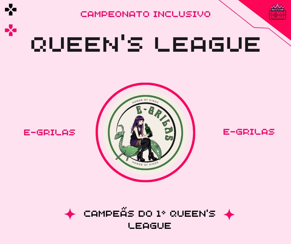 hokqueens's tweet photo. Ontem finalizamos nosso 1° campeonato inclusivo de Honor Of Kings, tendo como campeãs invictas o time das E-Grilas, que garantiram a premiação no valor de R$ 600🥰🥰

✨Top: @mymypl 
✨Jungle: @anbicion_ 
✨Mid: @Suzuya_s2 
✨Adc: @D1smiss_ 
✨Sup: @renataxavier_ 

Obrigada pela participação, não só delas, como de todos ou outros times, esperamos que tenha sido divertido para cada uma de vocês! 🥰🥰

* @HoK_BR *
