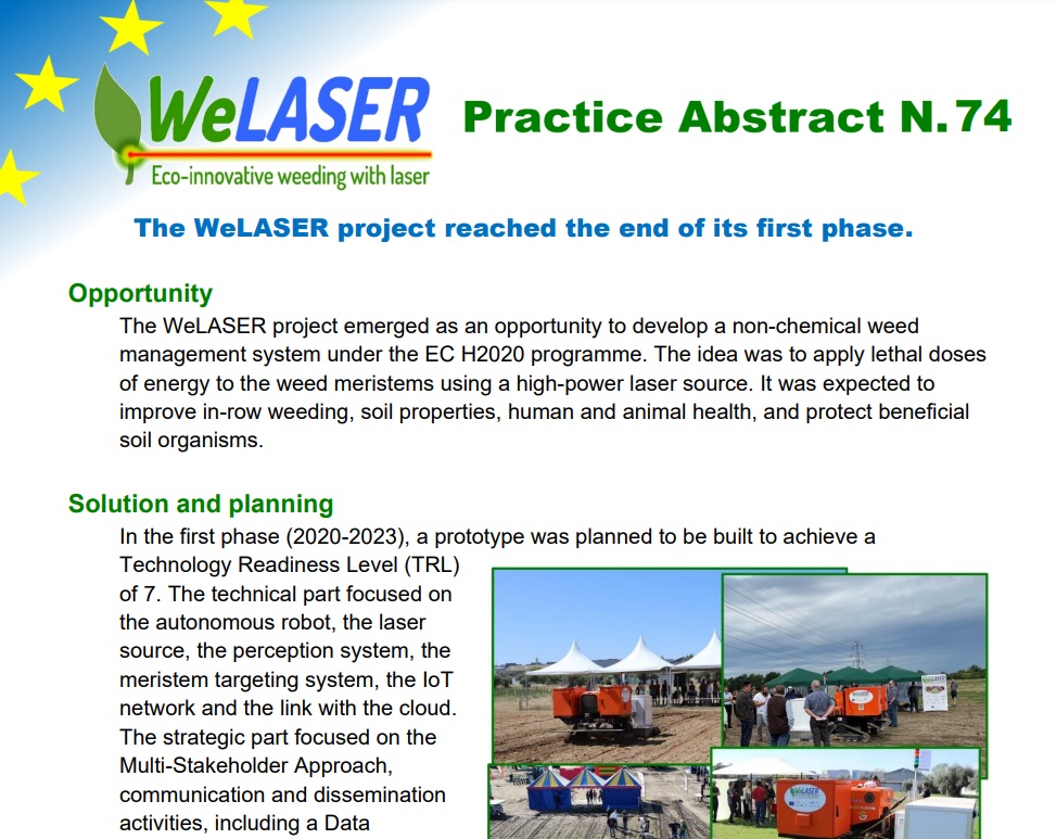 WeLASER Eco-innovative weeding with laser tweet media