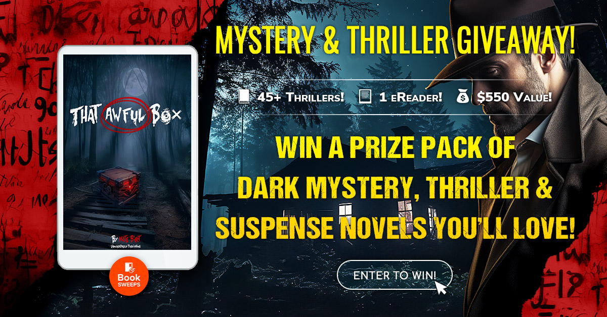 I'm so excited that my first-ever supernatural thriller novella, "That Awful Box," is part of this week's Mystery &amp; Thriller Giveaway from <a href="/BookSweeps/">BookSweeps</a>! Enter to win this awesome prize package (and a free copy of my new book) here: booksweeps.com/giveaway/dark-…

#horror #thrillerbooks