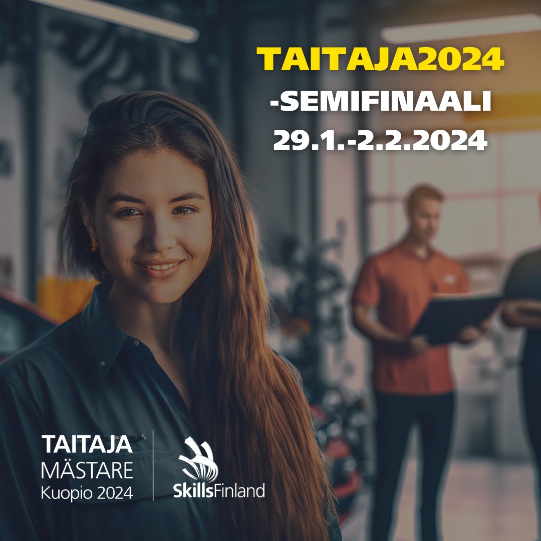 SkillsFinland's tweet photo. Taitaja2024-semifinaaliviikko on alkanut! Tulossa on hieno viikko täynnä osaamisen iloa – tsemppiä kaikille kilpailijoille sekä niille lukuisille ammattilaisille, jotka ovat vastuussa semifinaalien järjestämisestä. Seuraa semifinaalihulinaa tunnisteilla #Taitaja2024 #TaitajaSemit https://t.co/oYoz0ju8cN