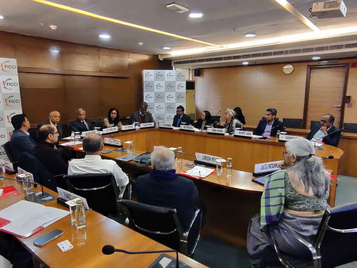 FICCIHigherEd's tweet photo. The 1st FICCI Higher Education Committee Meeting was held today to deliberate & plan the yearlong agenda. Key discussion points were around internationalization, industry-academia collaborations, leadership development & accreditation framework of HEIs.
#FICCI #FICCIHigherEd https://t.co/CGlbxWOCpM