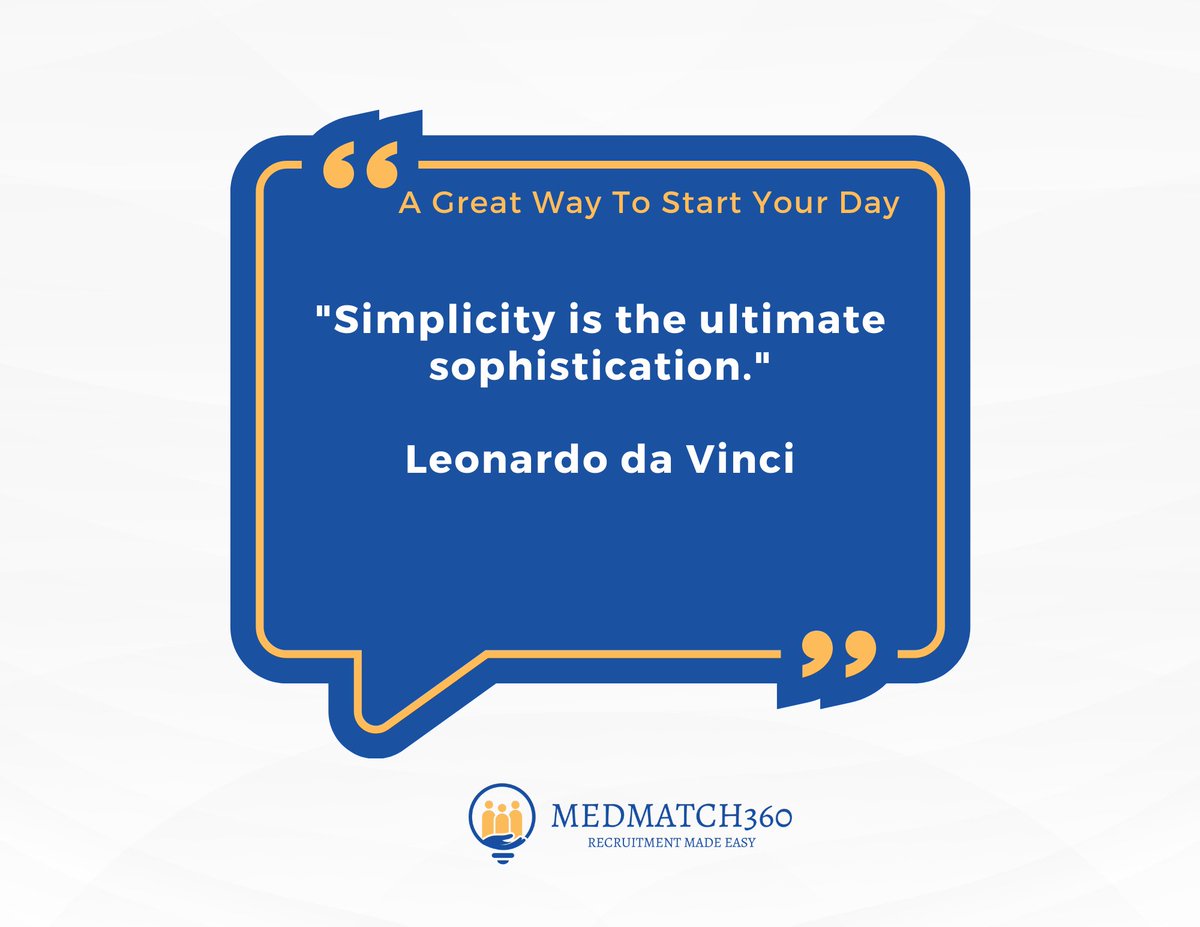 Recruitment can be incredibly complex.  In a world of complexity, simplicity stands out. Embrace simplicity in your approach to achieve truly great outcomes.

#StreamlineSuccess #MedMatch360🚀