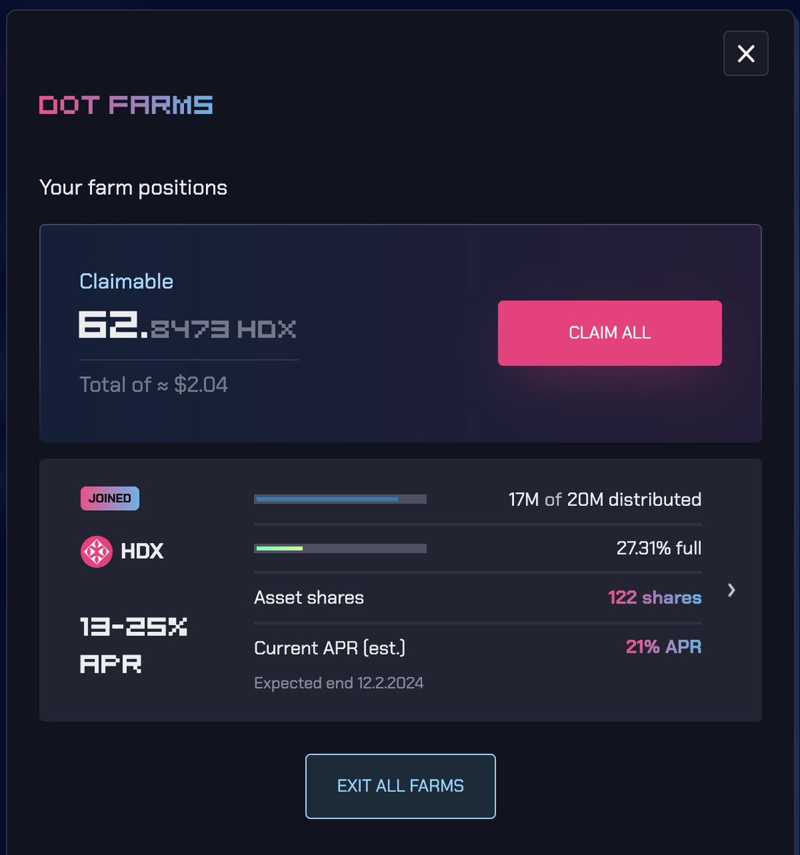 Ahora con la subida de $HDX, sabias que puedes farmear $HDX y poner a trabajar tus $DOT en el Liquidity Farming en la Omnipool de <a href="/hydra_dx/">Hydration</a> 🐉🔥

Si utilizas mi codigo: W3NERICK te daran un 10% de tus transacciones de fees dentro de #HydraDX 😎
hydradx.io/W3NERICK