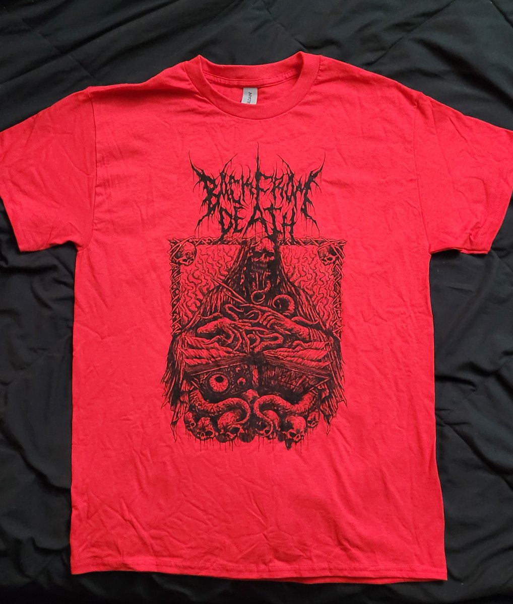 BACKFROMD3ATH's tweet photo. https://t.co/UgLgiQJvZV

We've updated our Bandcamp page with our shirts! Patches will be up soon! All sales help us with releasing the new album and is very appreciated \m/

#merch #backfromdeath #tshirt #bandcamp #localmusic #portland #metal #metalmerch #deathmetal https://t.co/ZLCKzvfFTM