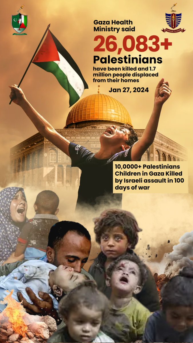 GCU_Palestine's tweet photo. The death of 10,0000+ Palestinian children demands urgent international intervention to address the impact of the Israeli occupation. Children's humanity, aspirations, and innocence should not be overshadowed by the brutal reality of genocide. https://t.co/nA3ZjbfjSE