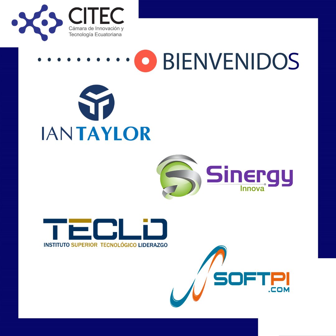 CITECec's tweet photo. 🔶Es un gusto para nosotros dar la bienvenida nuestro gremio y presentarles a estas nuevas empresas: #IANTAYLOR, @SinergyInnova , @Teclid_edu , @Softpicom 😊
Estas empresas sin duda, aportarán al desarrollo del sector tecnológico y de innovación del país.
¡Bienvenidos! 👏👏 https://t.co/5XI7E0aqgu