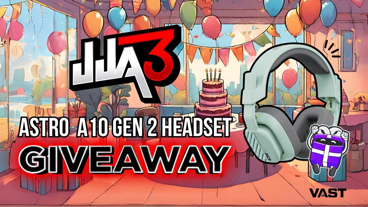 VastGG's tweet photo. Astro A10 Gen 2 Headset Giveaway!  

To enter, perform these tasks via the link below:  

🎂  Retweet + Like  

🎂  Follow @JJA_3_ @VastGG 

Enter Here: https://t.co/Tds9hbuX82