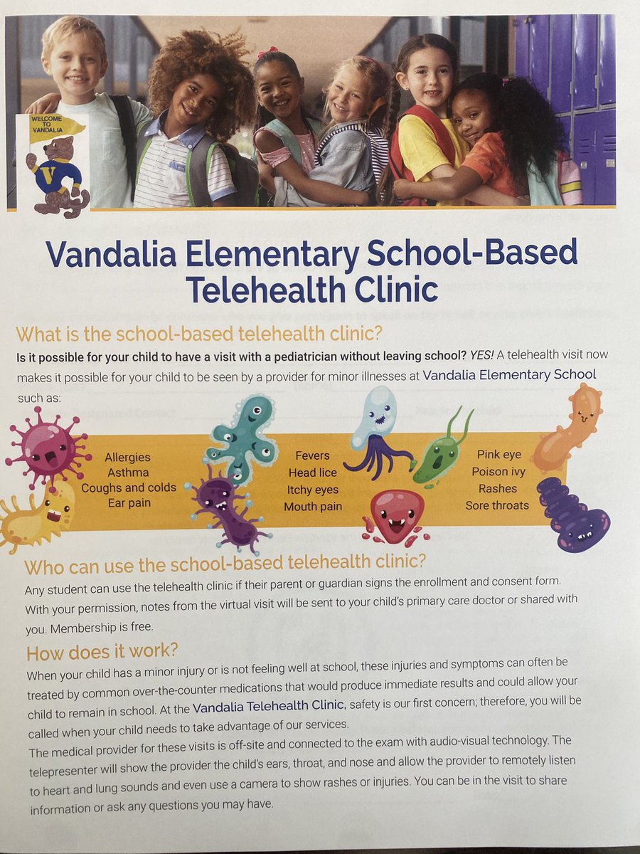 Telehealth is now offered at VES! A consent form must be signed prior to seeing a doctor. Check your scholar’s folder for this form. Need another one?! Reach out to their teacher. We look forward to providing resources to help our Cougar scholars be successful while at school!