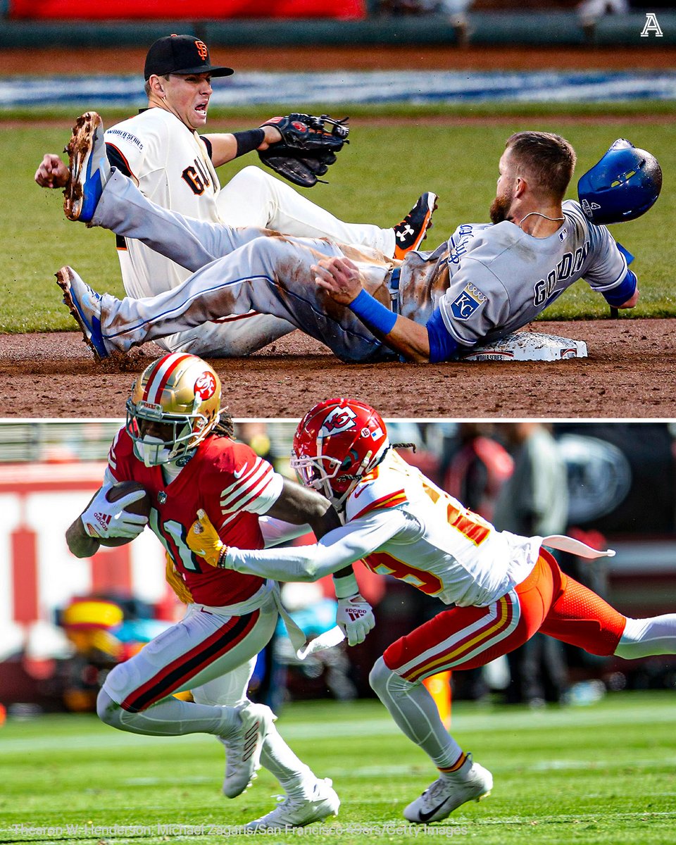 TheAthletic's tweet photo. Super Bowl LVIII 🤝 2014 World Series

◽️ San Francisco vs. Kansas City
◽️ One team trying to end a 29-year title drought
◽️ The other trying to win a third championship in five seasons

H/T @jazayerli https://t.co/dHx5NBtfJE