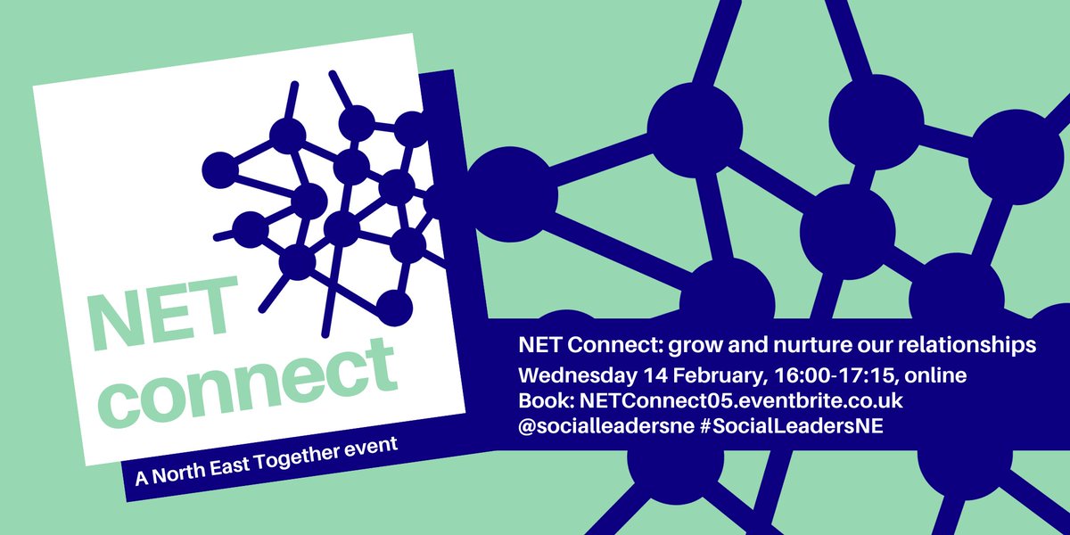 Here's your invitation to our next NET Connect event...a short, informal space to meet other NET members and network friends. If you're new to North East Together, this is a great way to meet us and connect. 

NETConnect05.eventbrite.co.uk