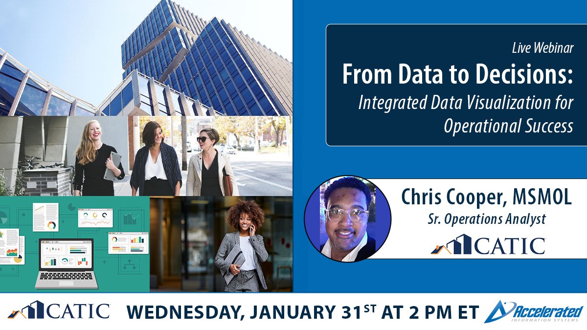 AISWW's tweet photo. Final Hours to Register - Kickstart #data-backed decision-making in 2024: https://t.co/bYuCj3H0jS  

Tune in as Chris Cooper, Sr. Operations Analyst at CATIC, shares his roadmap for success including achieving a 65% reduction in policy processing time &amp; over $260K annual savings. https://t.co/4XE7rtIRRO