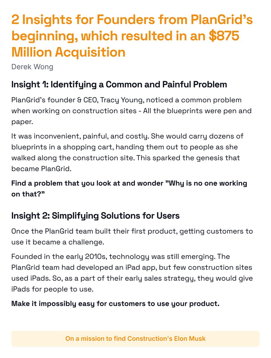 2 Insights for Founders from PlanGrid's Beginning, Which Resulted in an $875 Million Acquisition