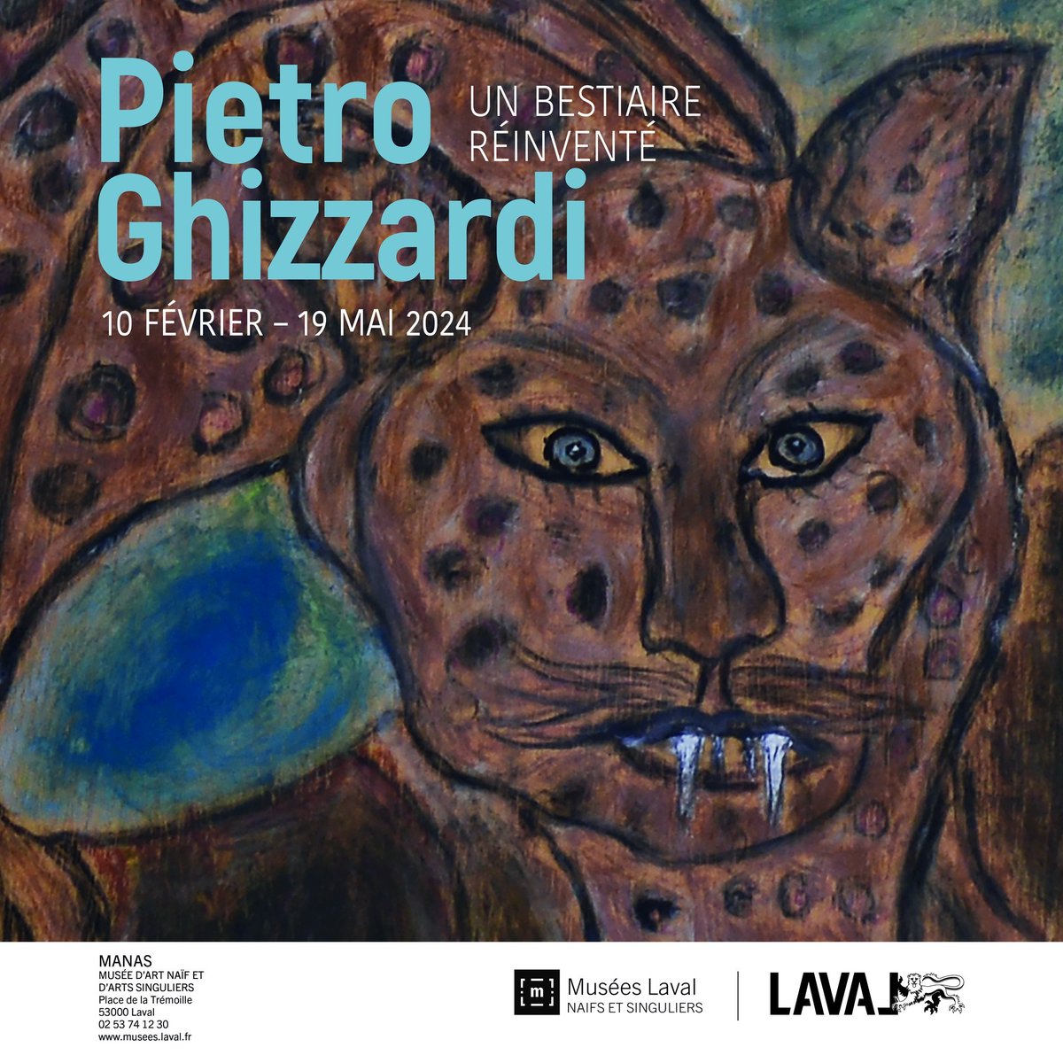 MuseoGhizzardi's tweet photo. "Pietro Ghizzardi. Un bestiaire réinventé", la mostra personale dedicata a #PietroGhizzardi al #MANAS Musée d'Art Naïf et d'Arts Singuliersdi Laval (Francia) dal 10 febbraio al 19 maggio 2024.
https://t.co/Zne7jS49jK https://t.co/nY9WPAYSaJ
