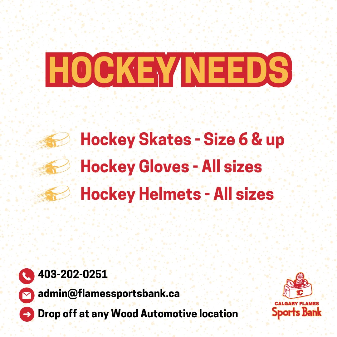 FlamesSportBank's tweet image. We are dangerously low on equipment!

Thankfully, we found skates for ALL four kids in need last week. However, this highlighted our dangerously low stock levels. Please share this post if you are unable to donate equipment. 

#GettingKidsIntoGear #Community #YYC #YYCHelps