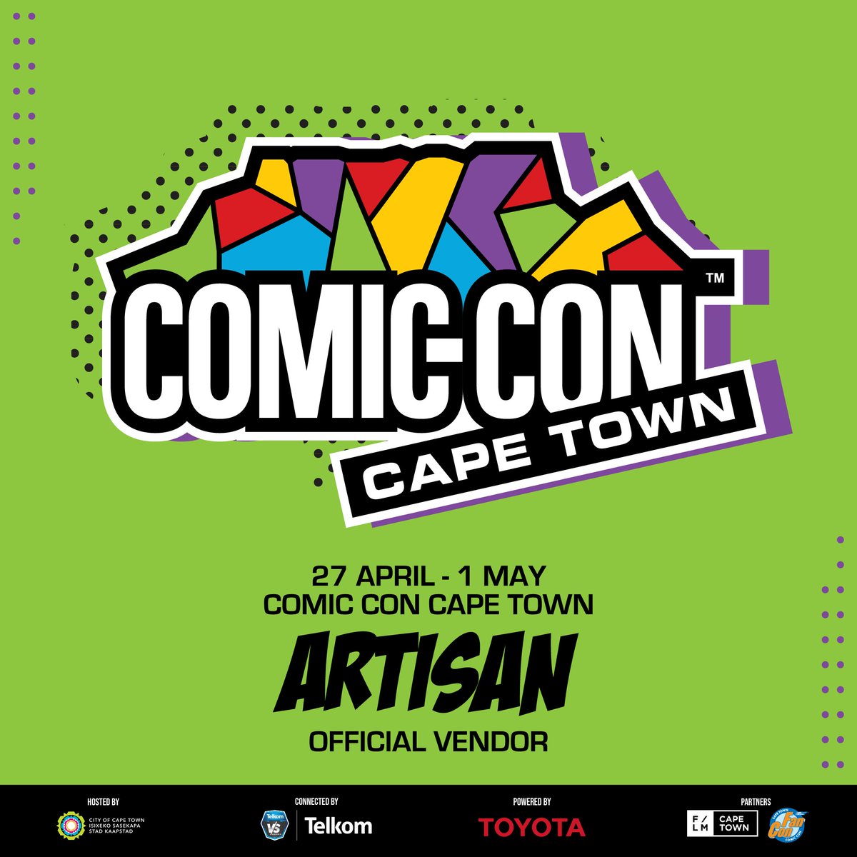It's that time of the year again 🤩

@comicconcapetown is just 13 weeks away! We have many new products launching over the next few weeks, including new anime and gaming merch 😁 Looking forward to seeing you all there!

#comiccon #comicconcapetown #artist #artisan
