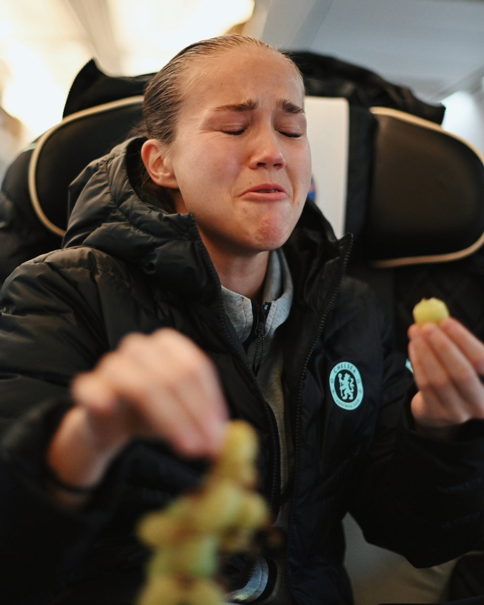 ChelseaFCW's tweet photo. We think Guro prefers red grapes! 😅 https://t.co/fWV0xuNspM